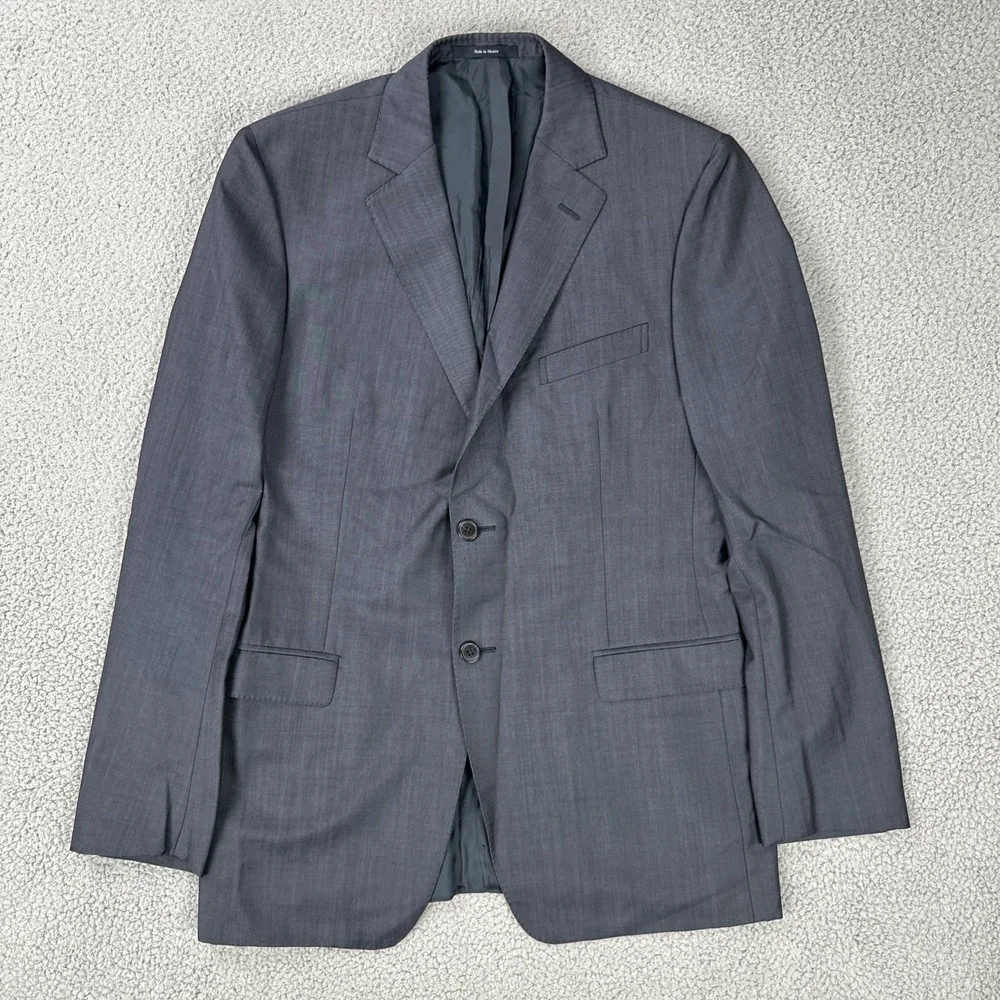 Ermenegildo Zegna Modern Slim City Wool Mohair Blazer Men 42L Blue Double Vented